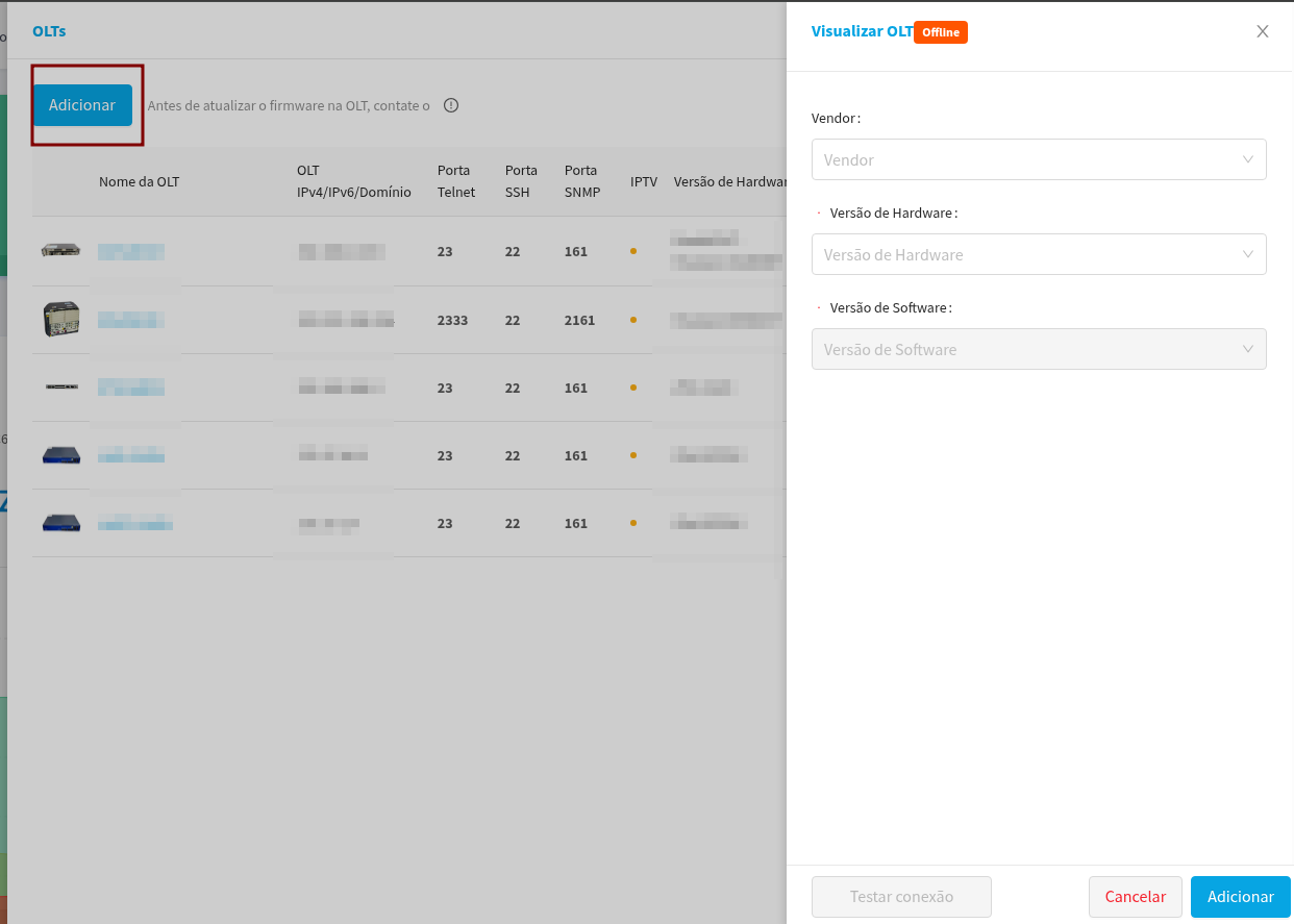 Analysis initial screen