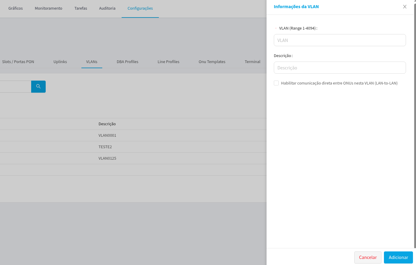 Initial screen of Analysis